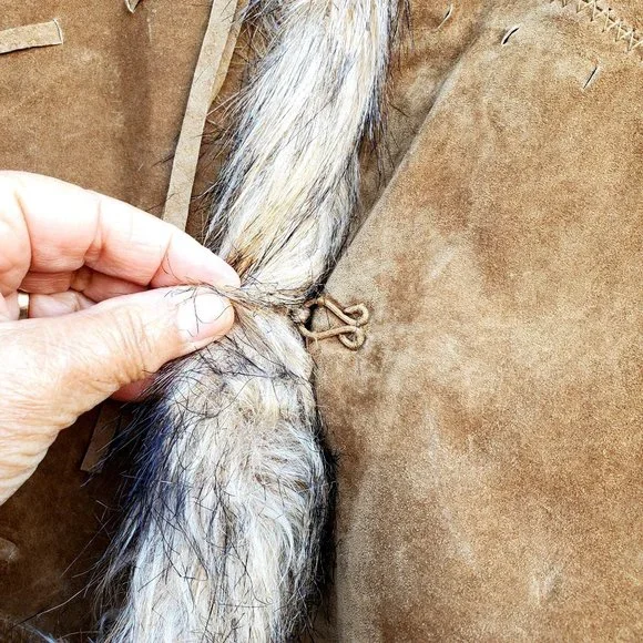 Vintage Y2K 90s Suede Coat L XL Penny Lane XOXO Faux Fur Collar - Picture 5 of 12